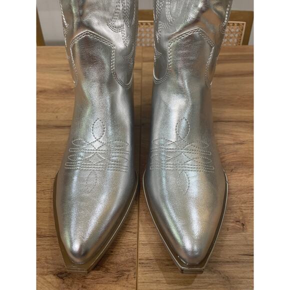 Nine West Women's Yodown Western Boots Silver Size 9 NWOB - Picture 5 of 11